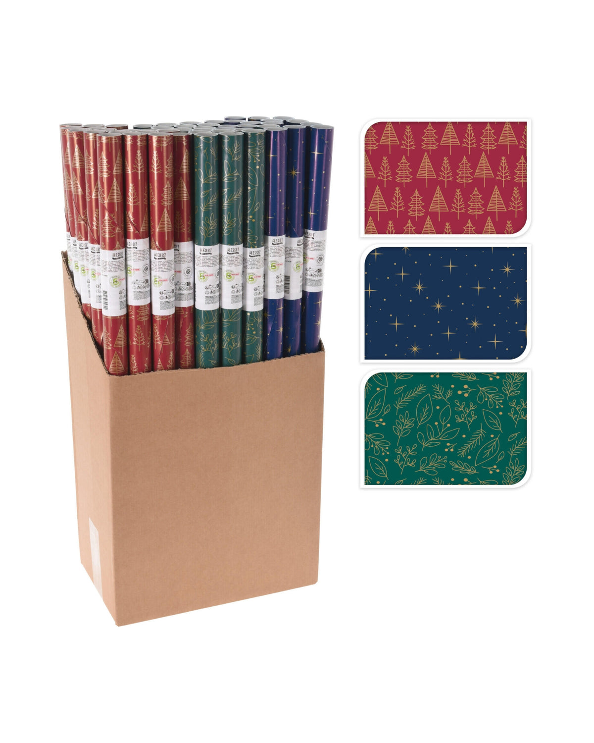 Gavepapir 70x200cm 1 rulle - Julemotiv