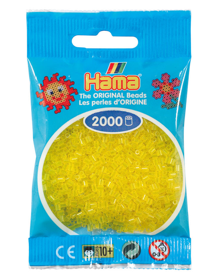 Hama mini beads Yellow transparent 501-14