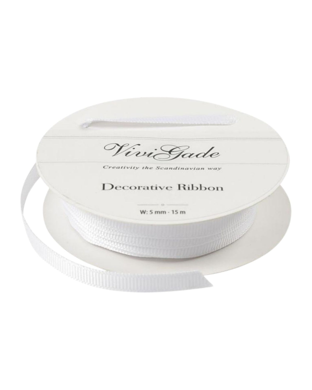 Grosgrain ribbon, W: 6 mm, white, 15 m/ 1 roll.