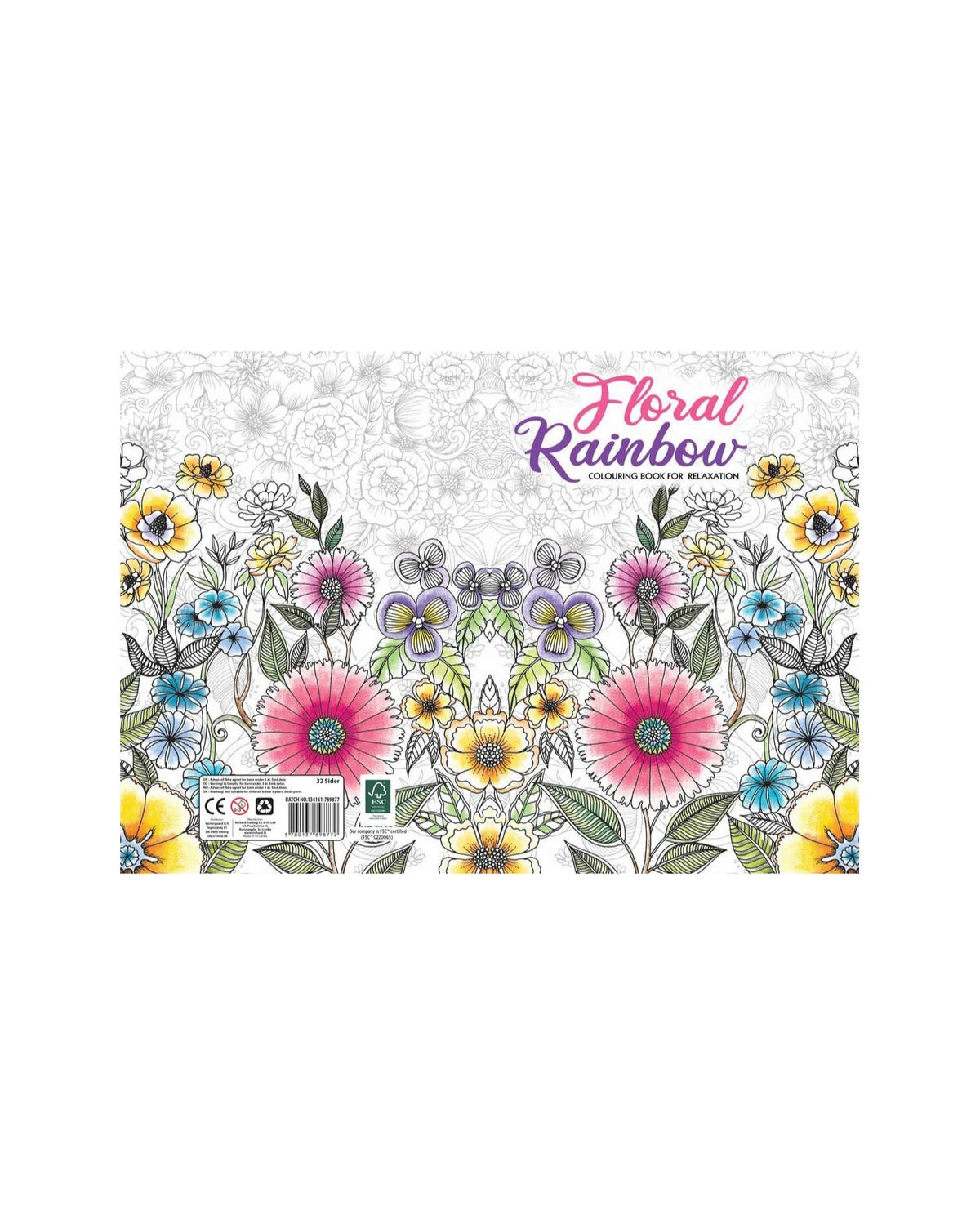 Malebog A4 Floral Rainbow 32 sider