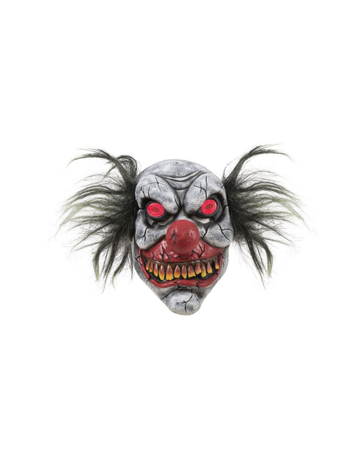 Maske klovn med hår - latex med lysende øjne