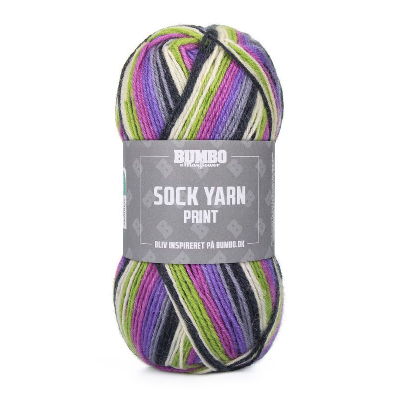 Bumbo Strømpegarn Print fv.193 - Lavendelmark 50g.