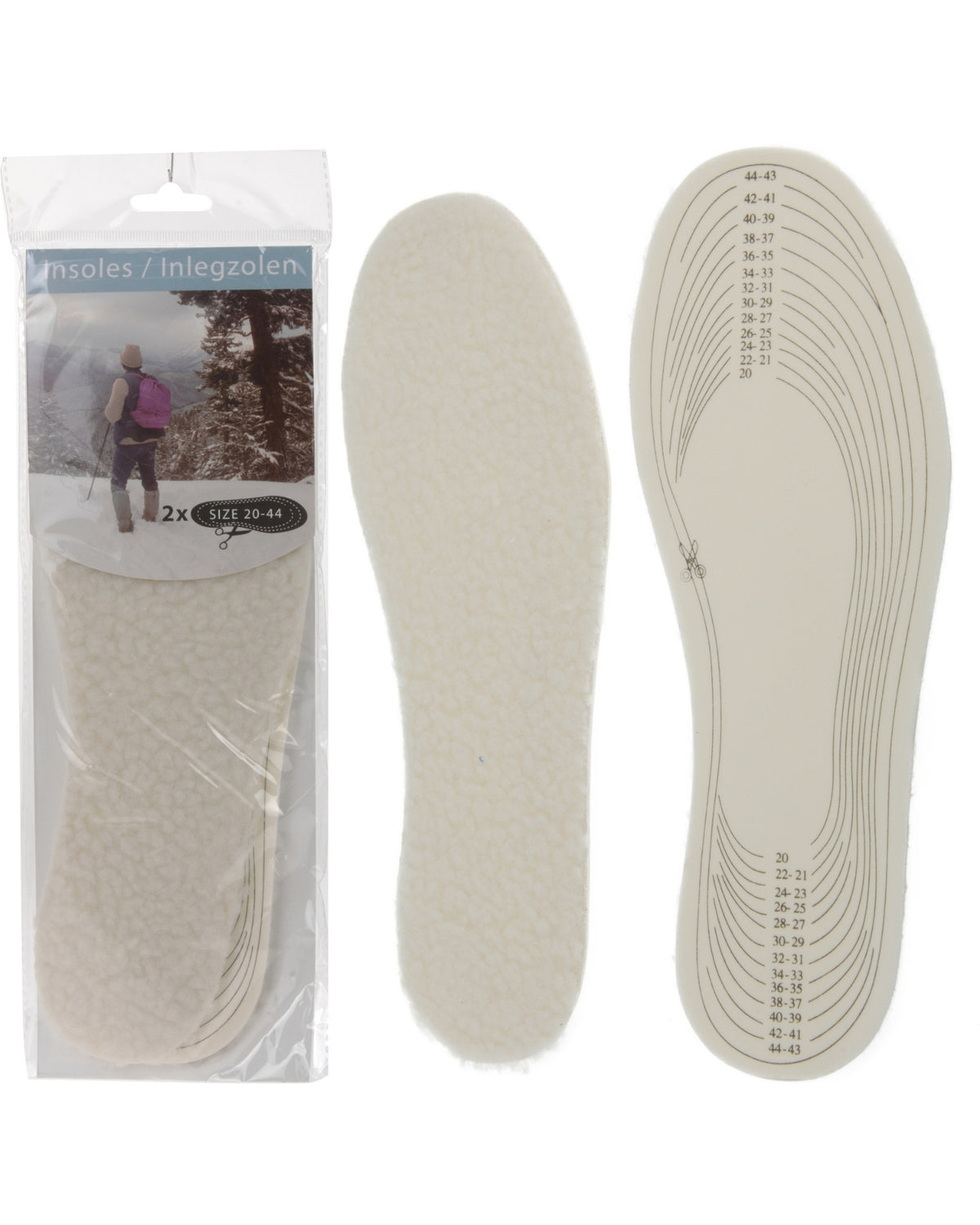Universal insoles 2 pairs with "fur"