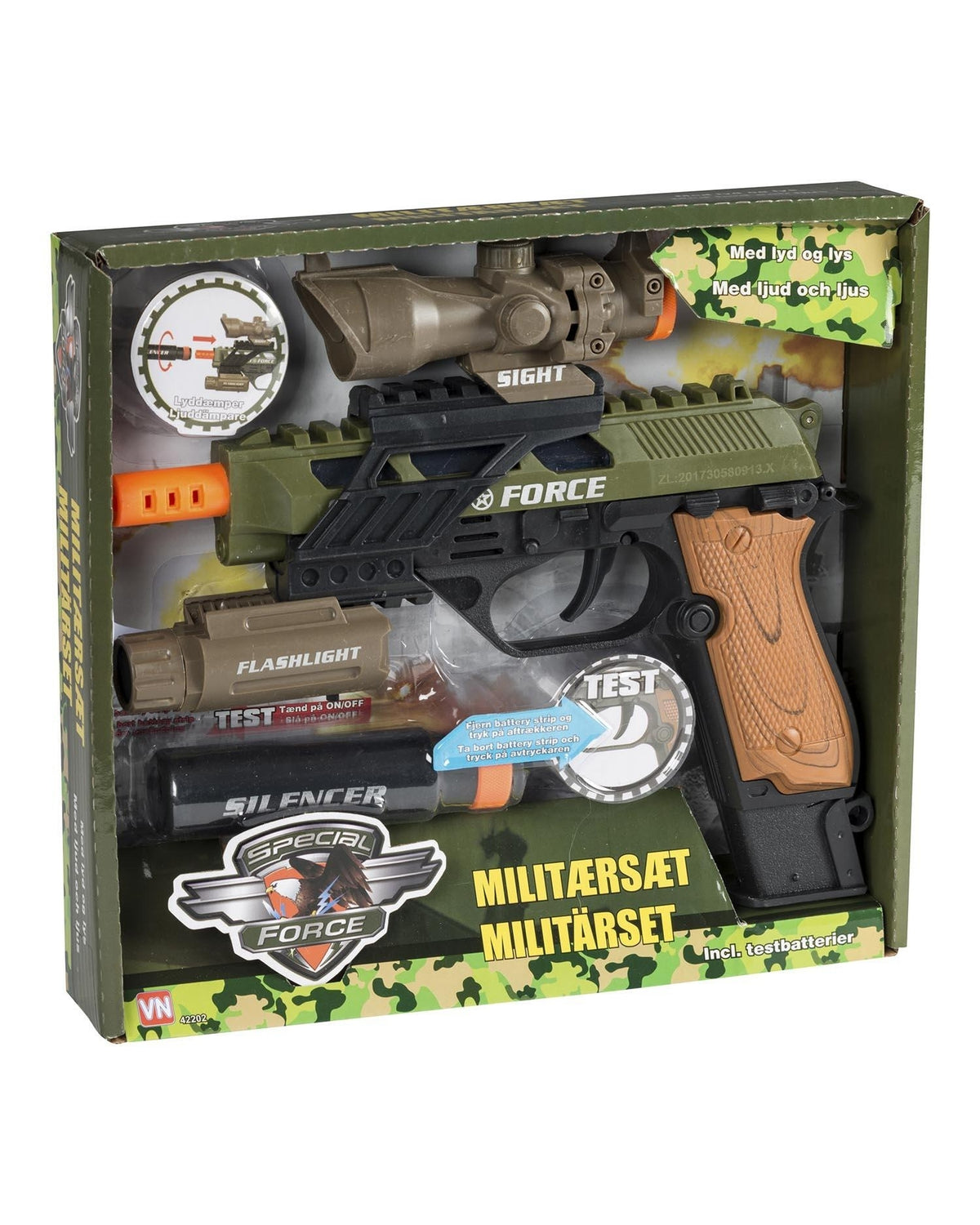 Pistolsæt militær med batteri