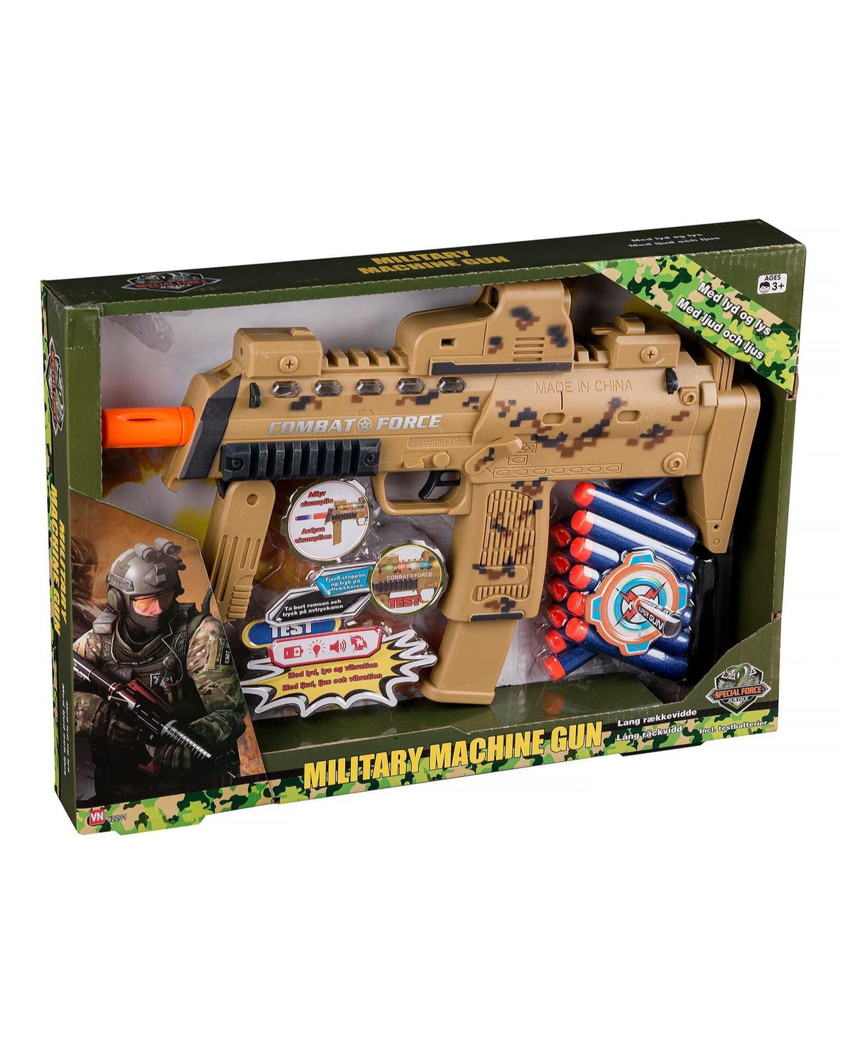 Military Machine Gun with arrows and battery