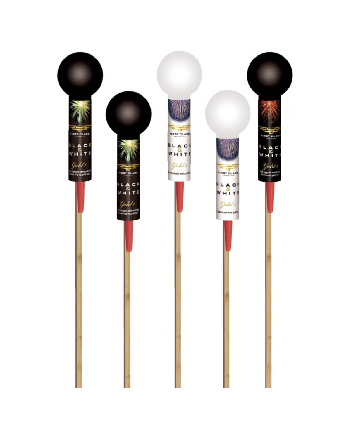 (No.20) Gold 5 pcs 2" ball rockets