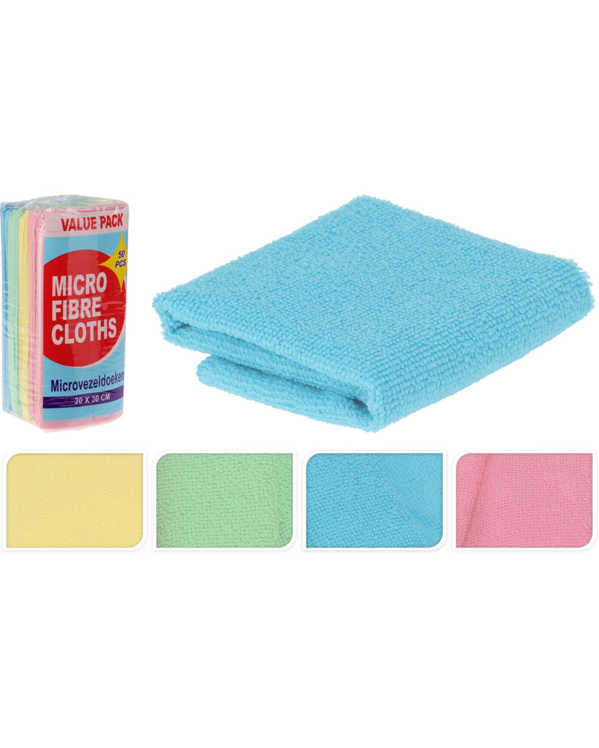 Microfiber klude 50 stk 30x30 cm