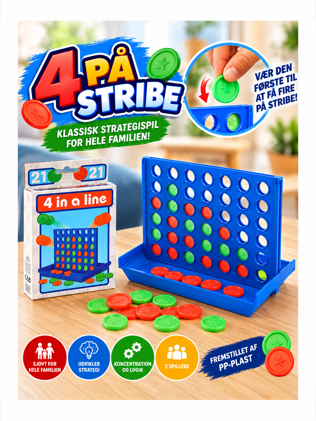 4 på stribe – klassisk strategispil