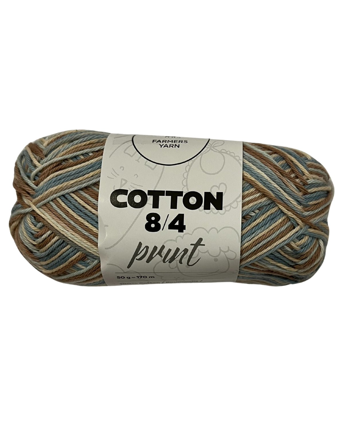 Bomuld garn Farmers Yarn print 8/4 50 g. fv. 08
