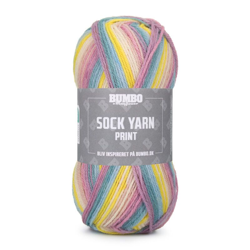 Bumbo Strømpegarn Print fv.195 - Blomstermark 50g.