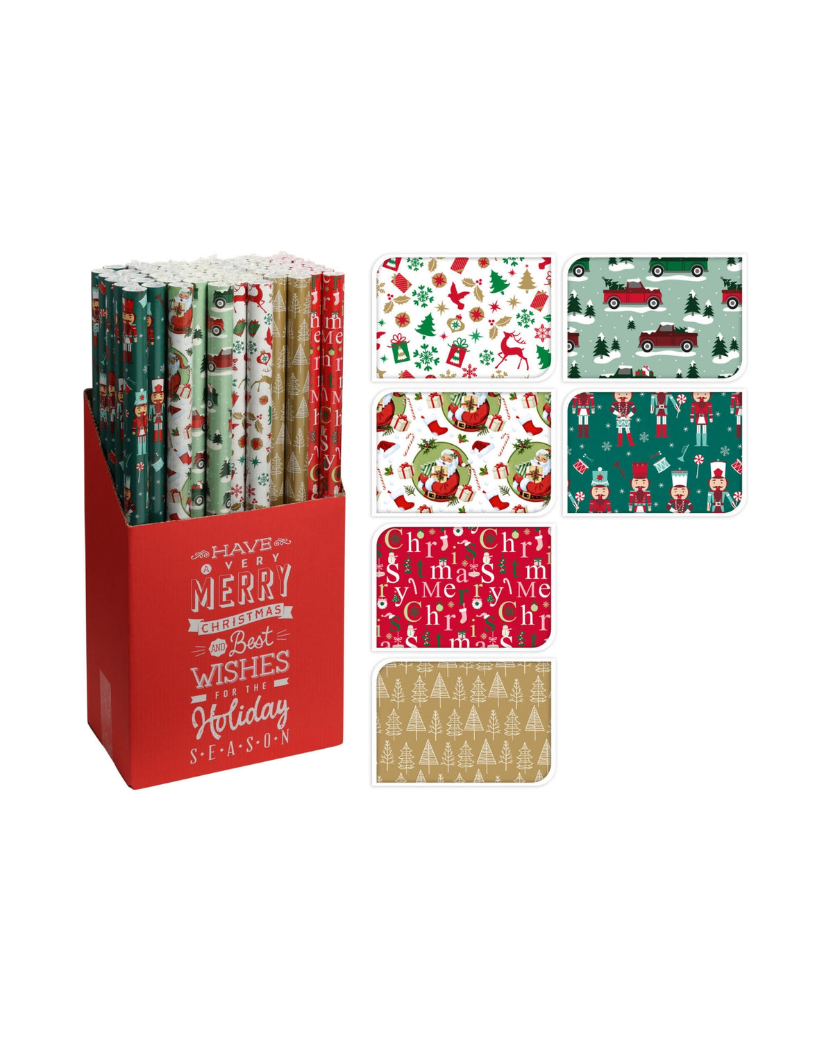 Gavepapir 70x200cm 1 rulle - Julemotiv