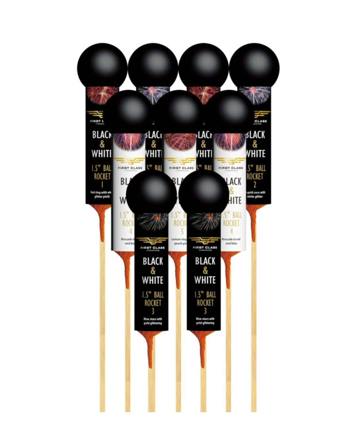 (No.155) Ball rockets 9 pcs 1.5"