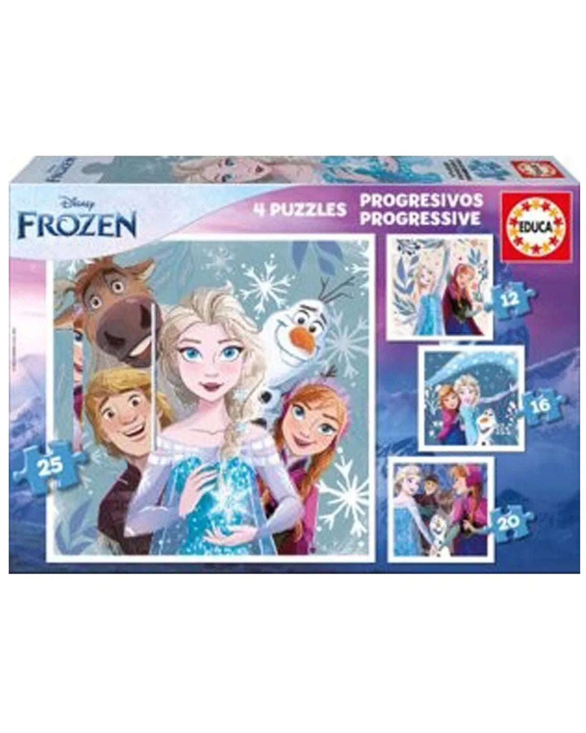 Educa Progressive Puzzles Frozen 12-16-20-25