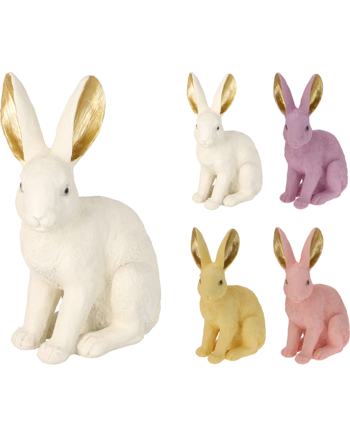 Rabbit figurine with gold ear