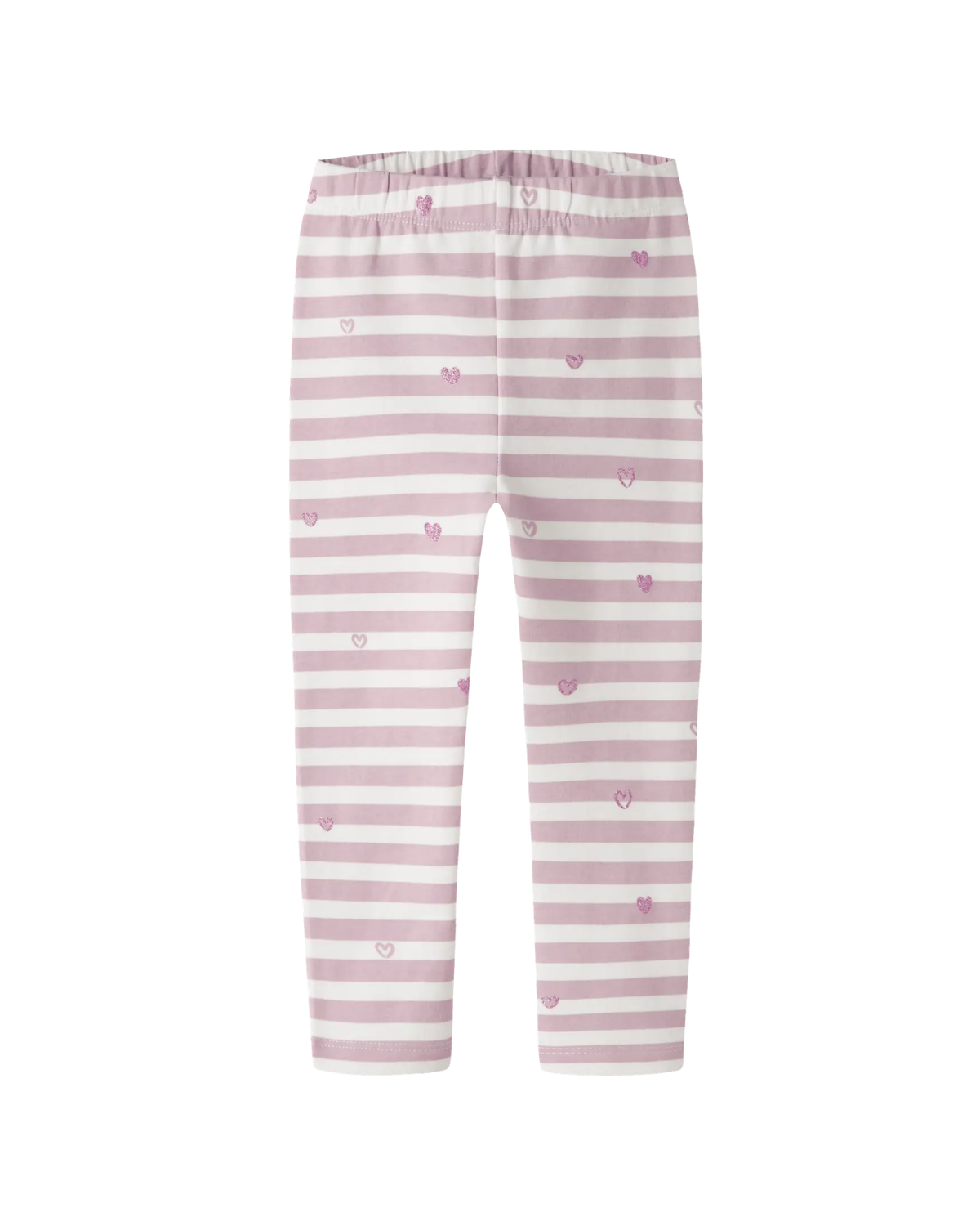 Name it Cloud Dancer Heart Stripe Leggings - 13234445