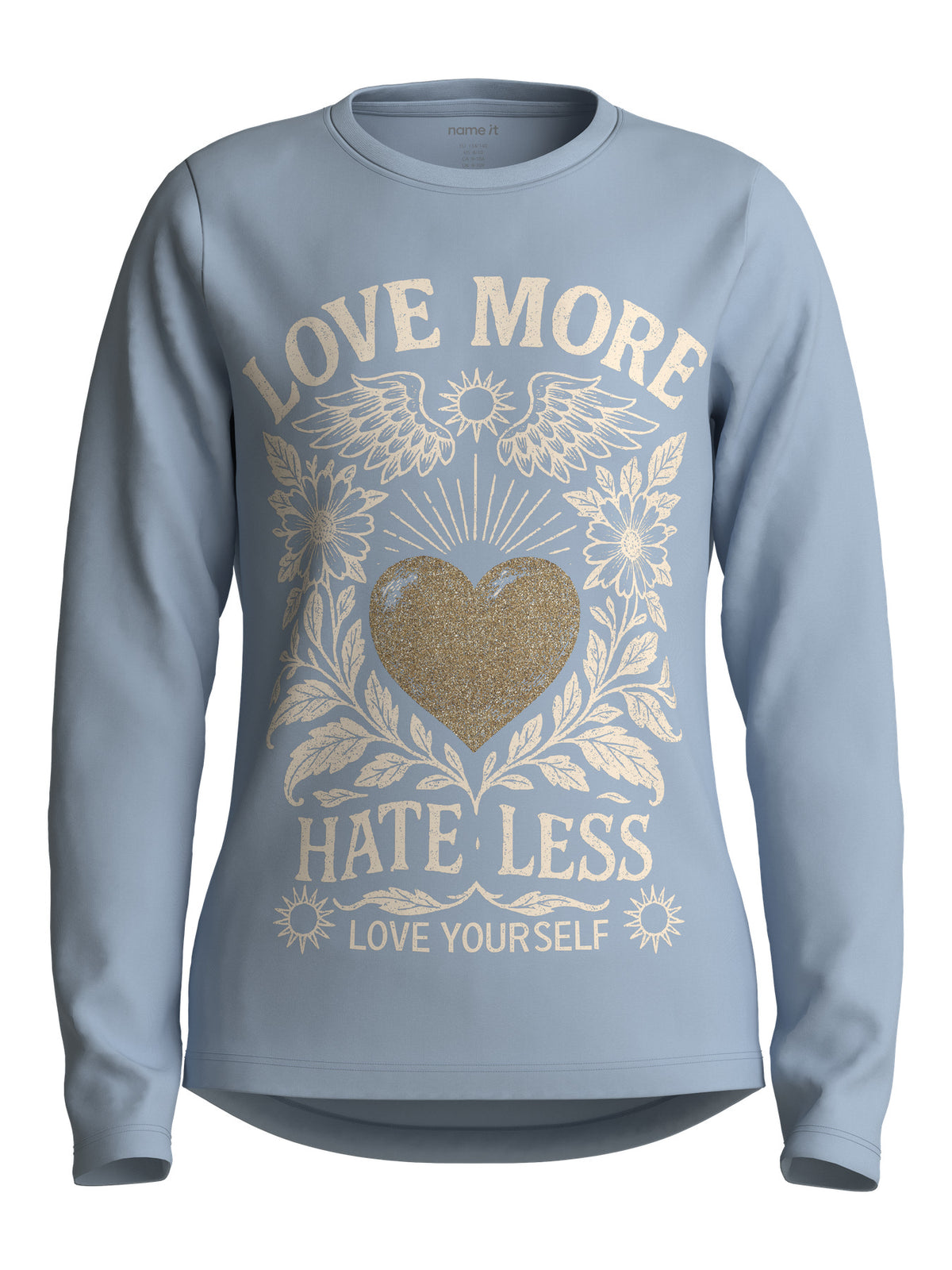 Subdued Blue Love More Bluse fra Name it - 13224952