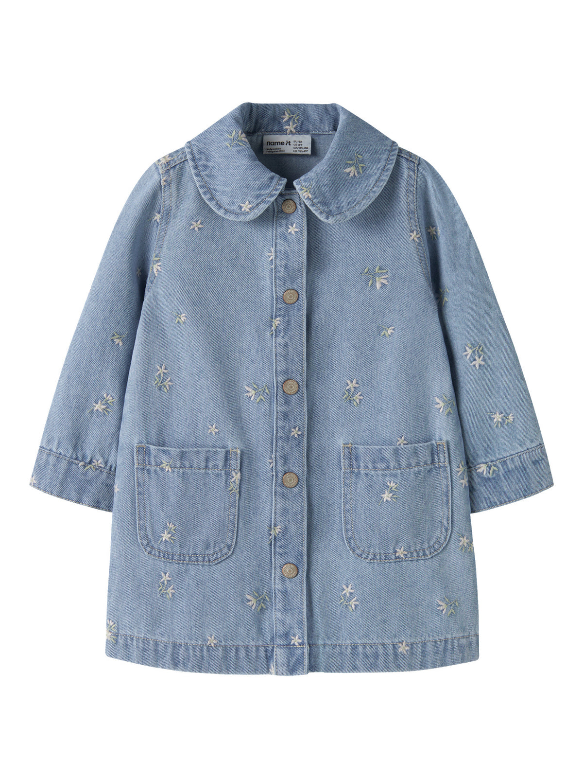 Light Blue Denim FLOWER EMB Kjole fra Name it - 13237359