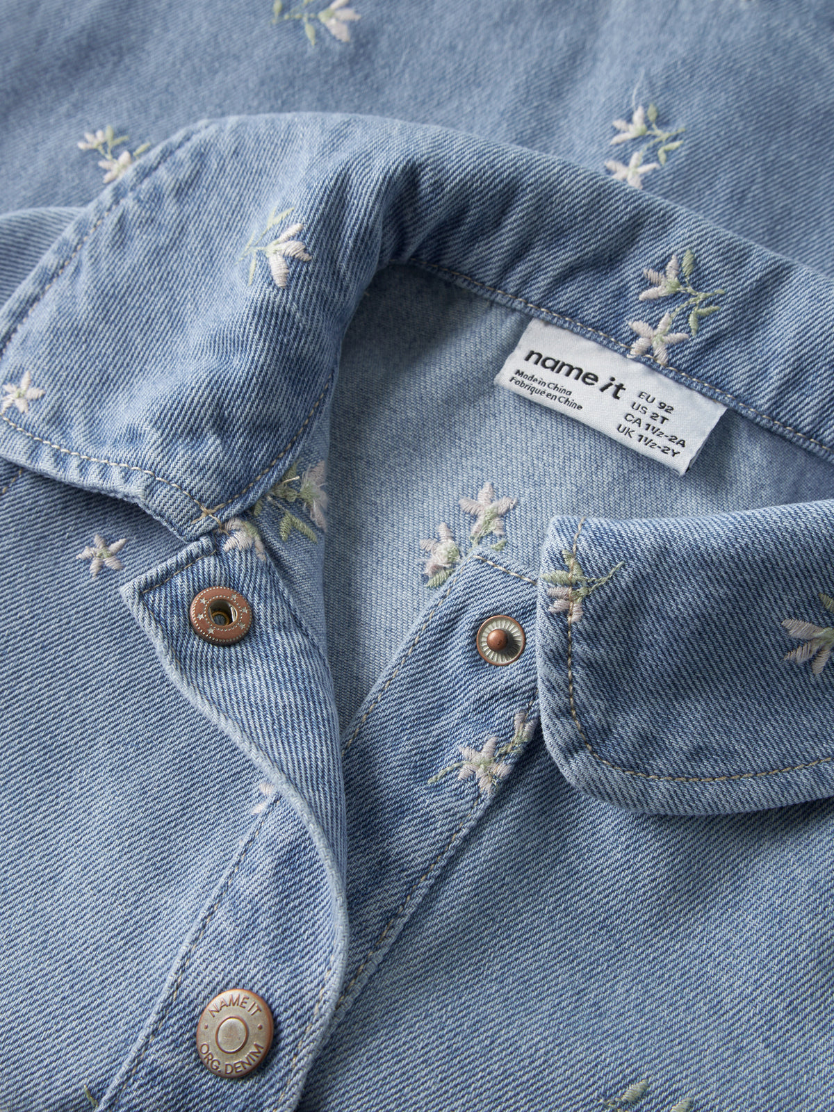 Light Blue Denim FLOWER EMB Kjole fra Name it - 13237359
