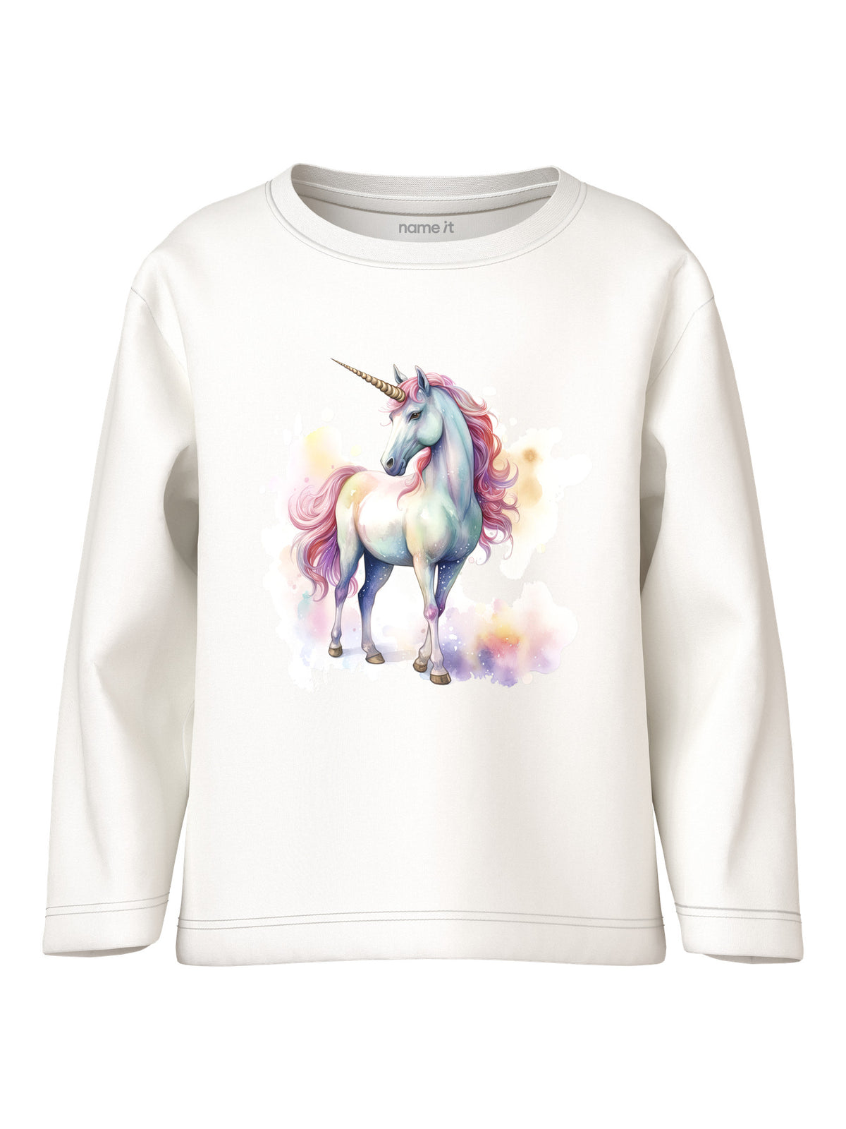 Hvid - Cloud Dancer/Pink Unicorn - Name it - Bluse - Enhjørning - 13238407