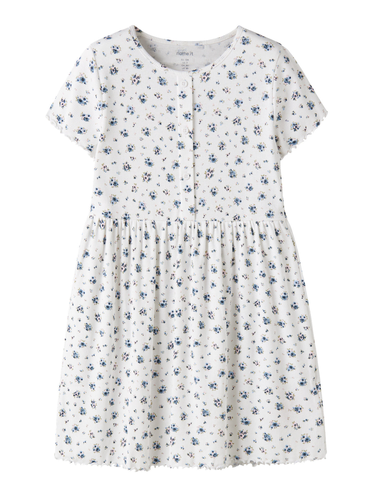 Bright White Pruple Floral Kjole fra Name it - 13241647