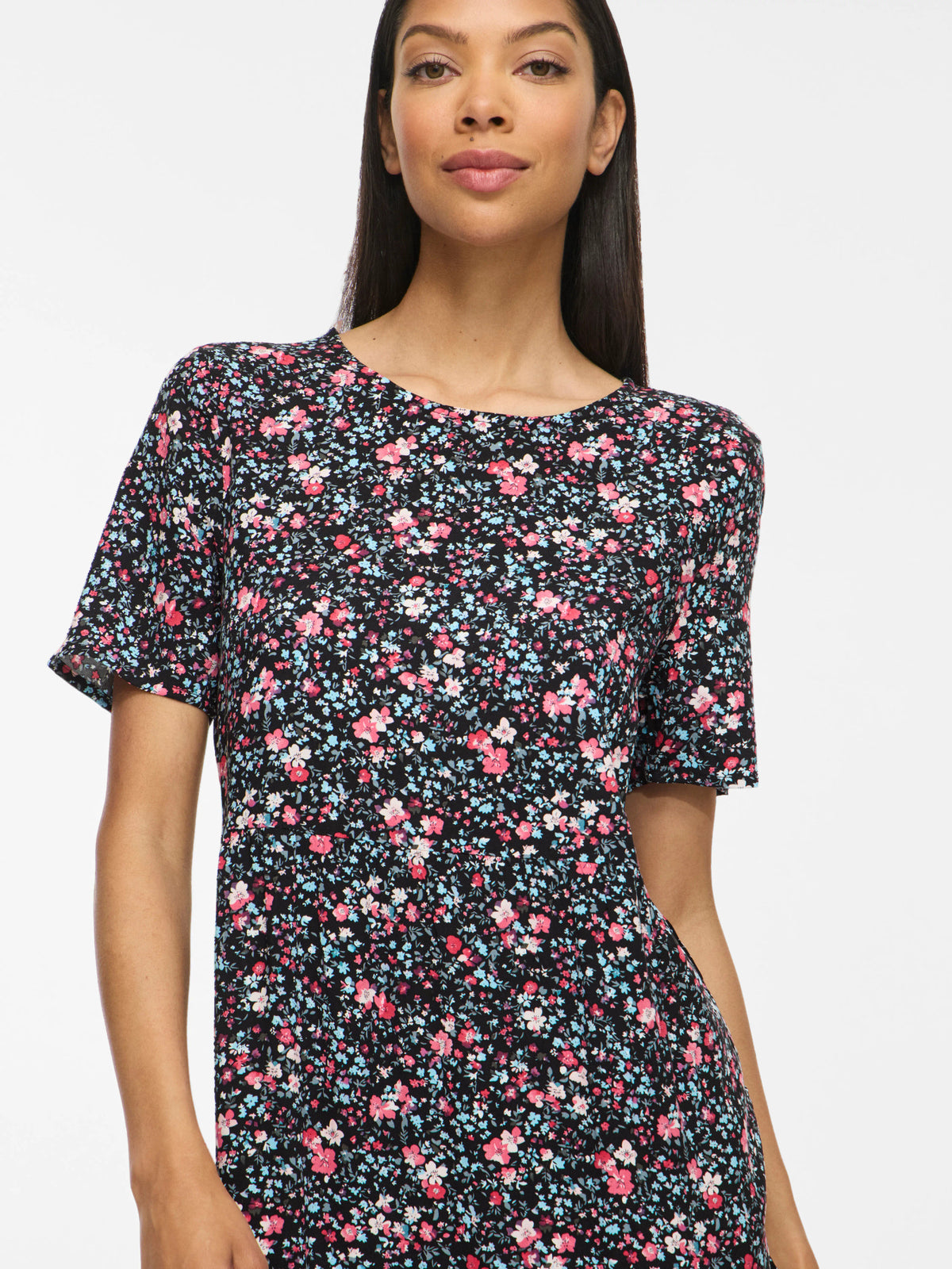 Black PINK/BLUE FLOWERS Kjole fra VILA - 14078934