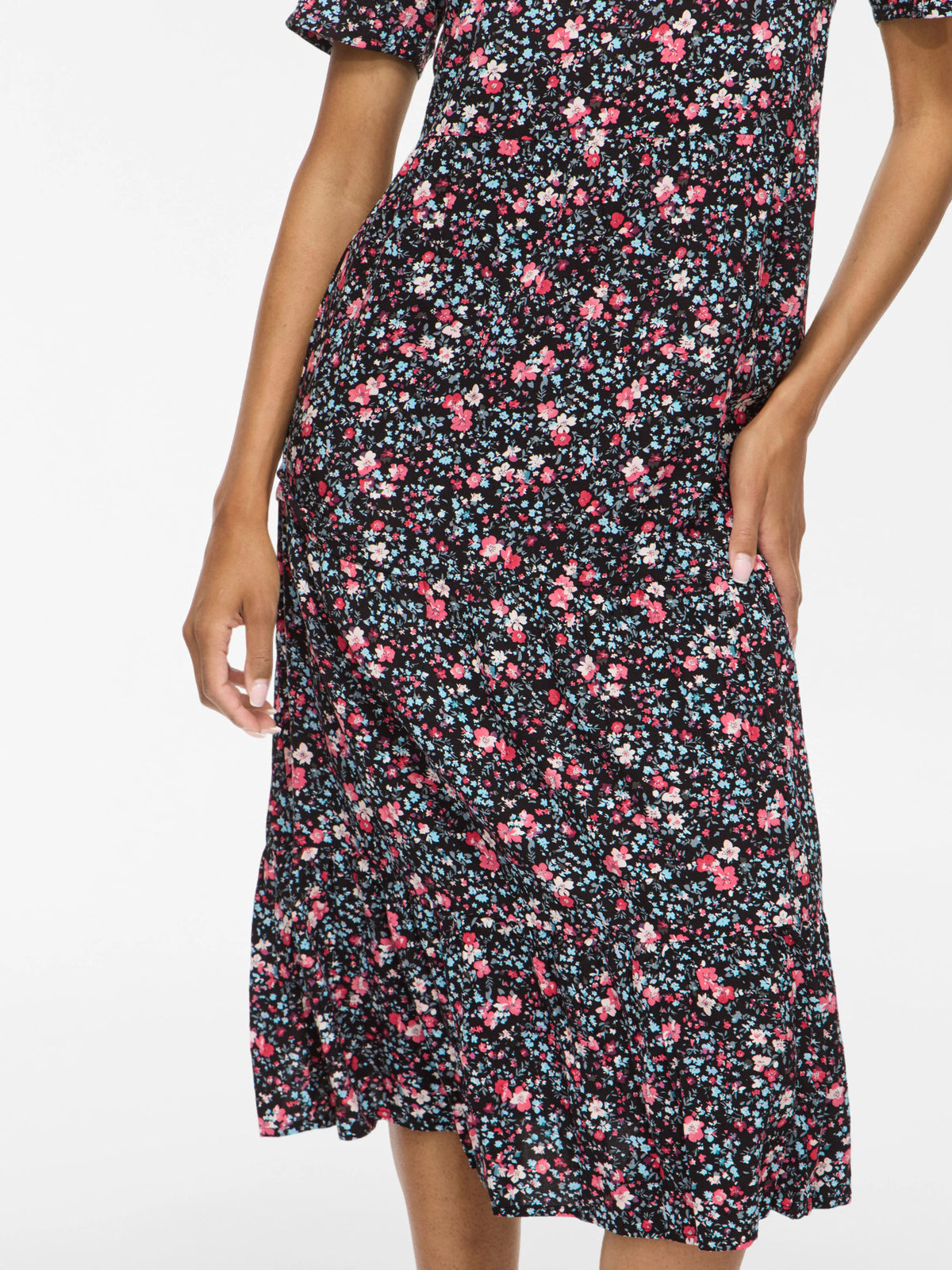 Black PINK/BLUE FLOWERS Kjole fra VILA - 14078934