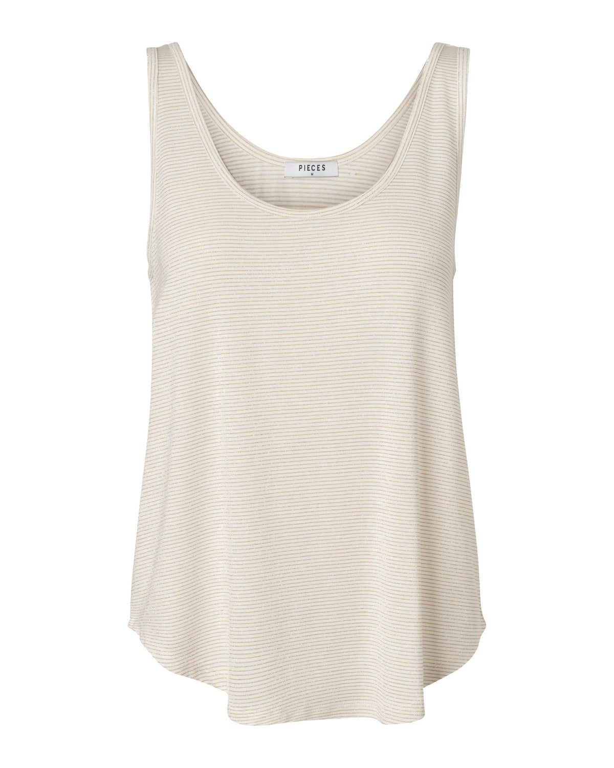 PIECES Bright White GOLD LUREX Top - 17095076