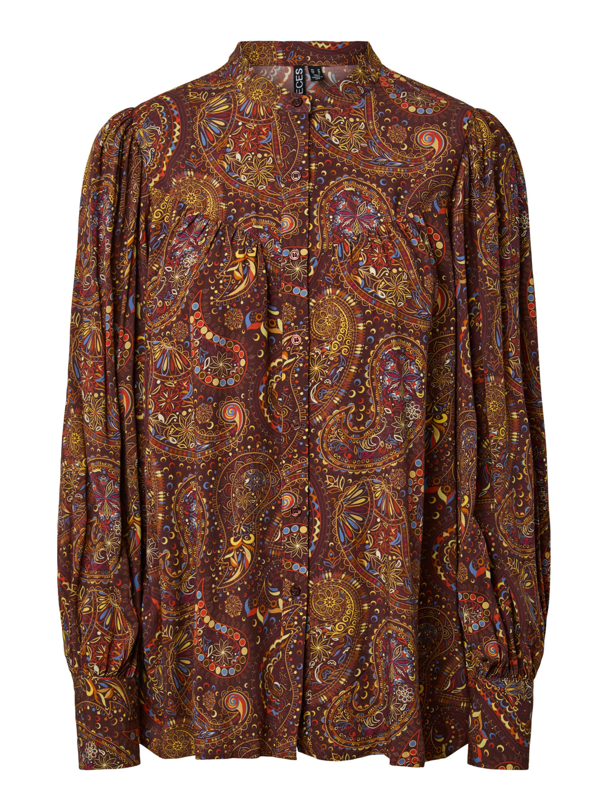 Bitter Chocolate PAISLEY Bluse fra PIECES - 17141357
