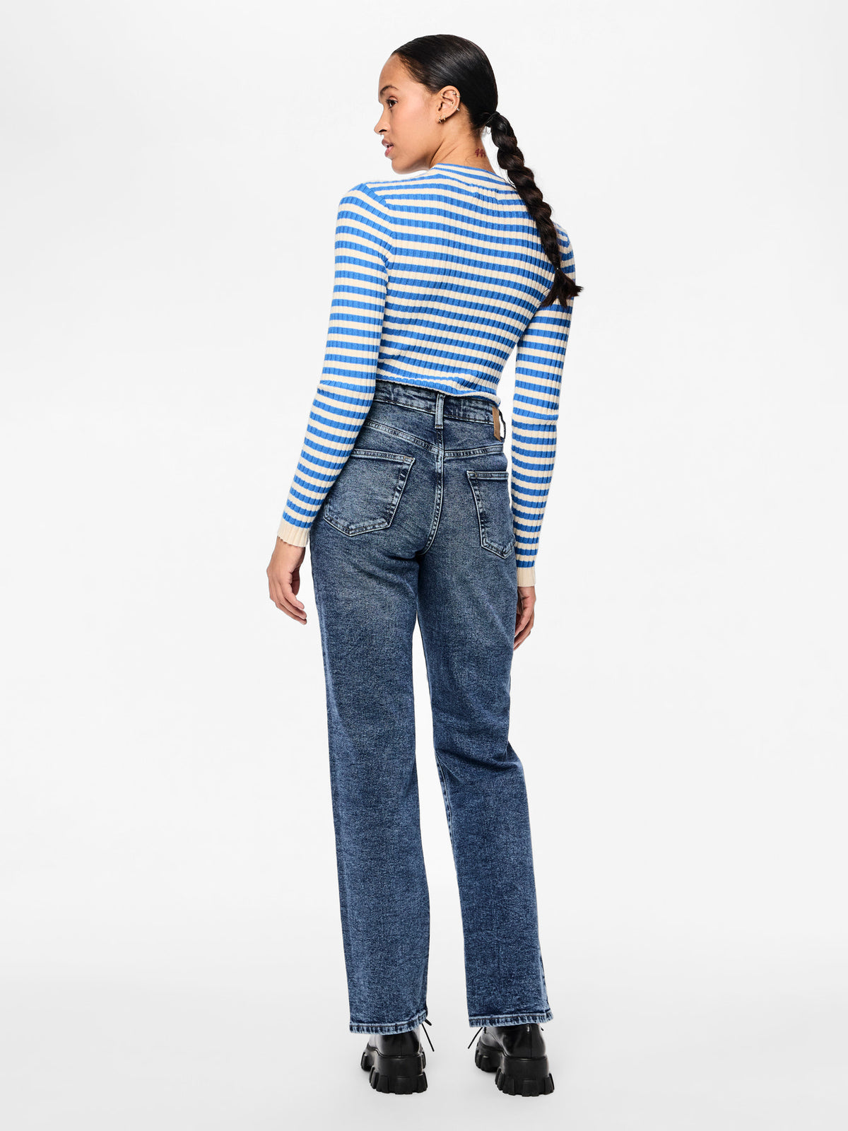 PIECES Medium Blue Denim Bukser - 17147293