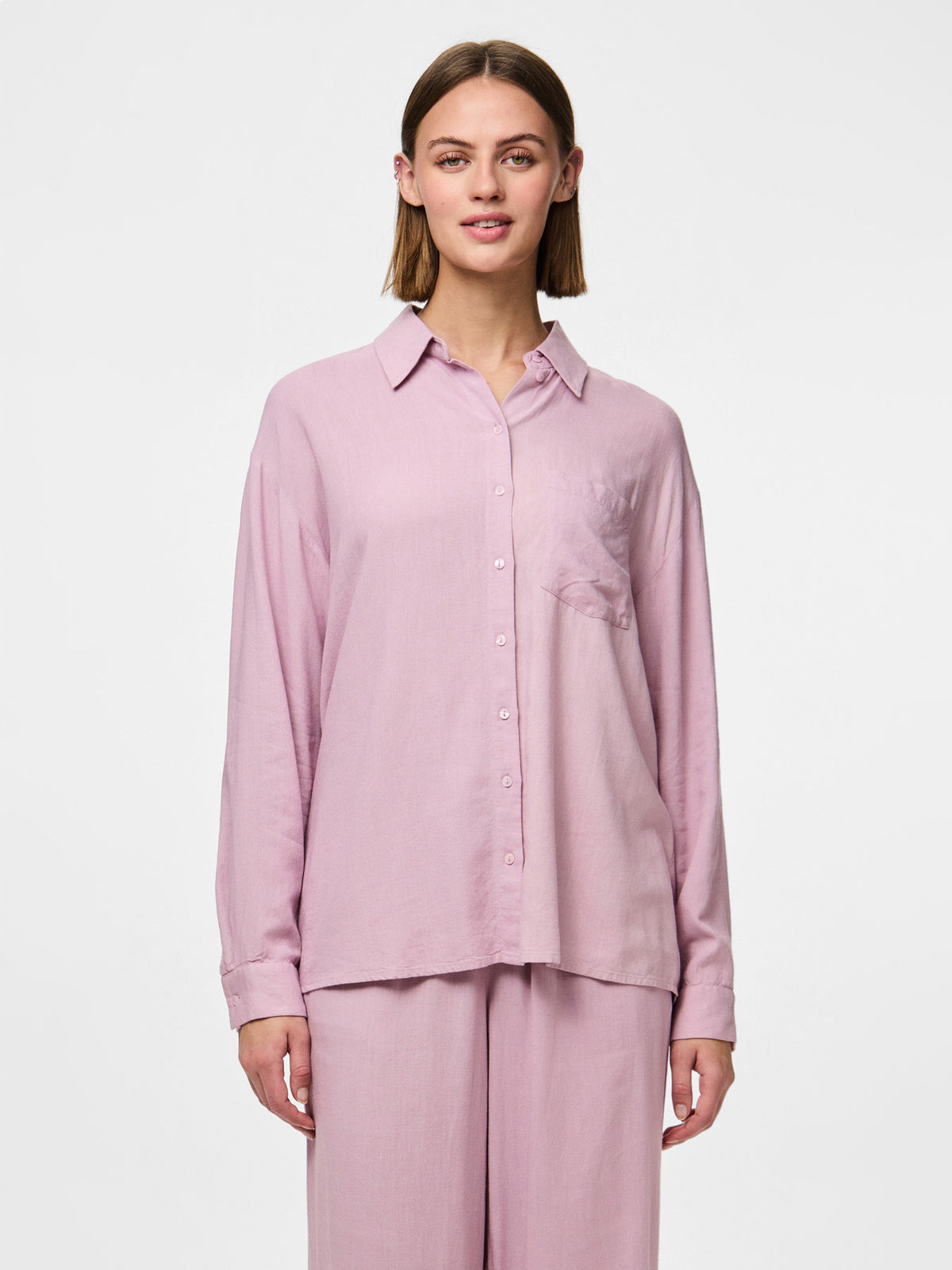 Lyserød Bluse fra PIECES - 17149315
