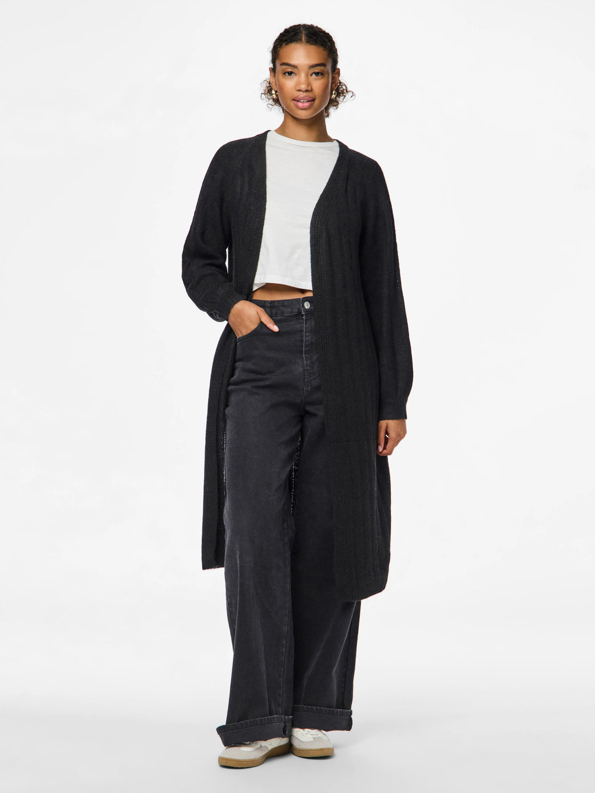 PIECES Black Cardigan,Striktrøje - 17150959