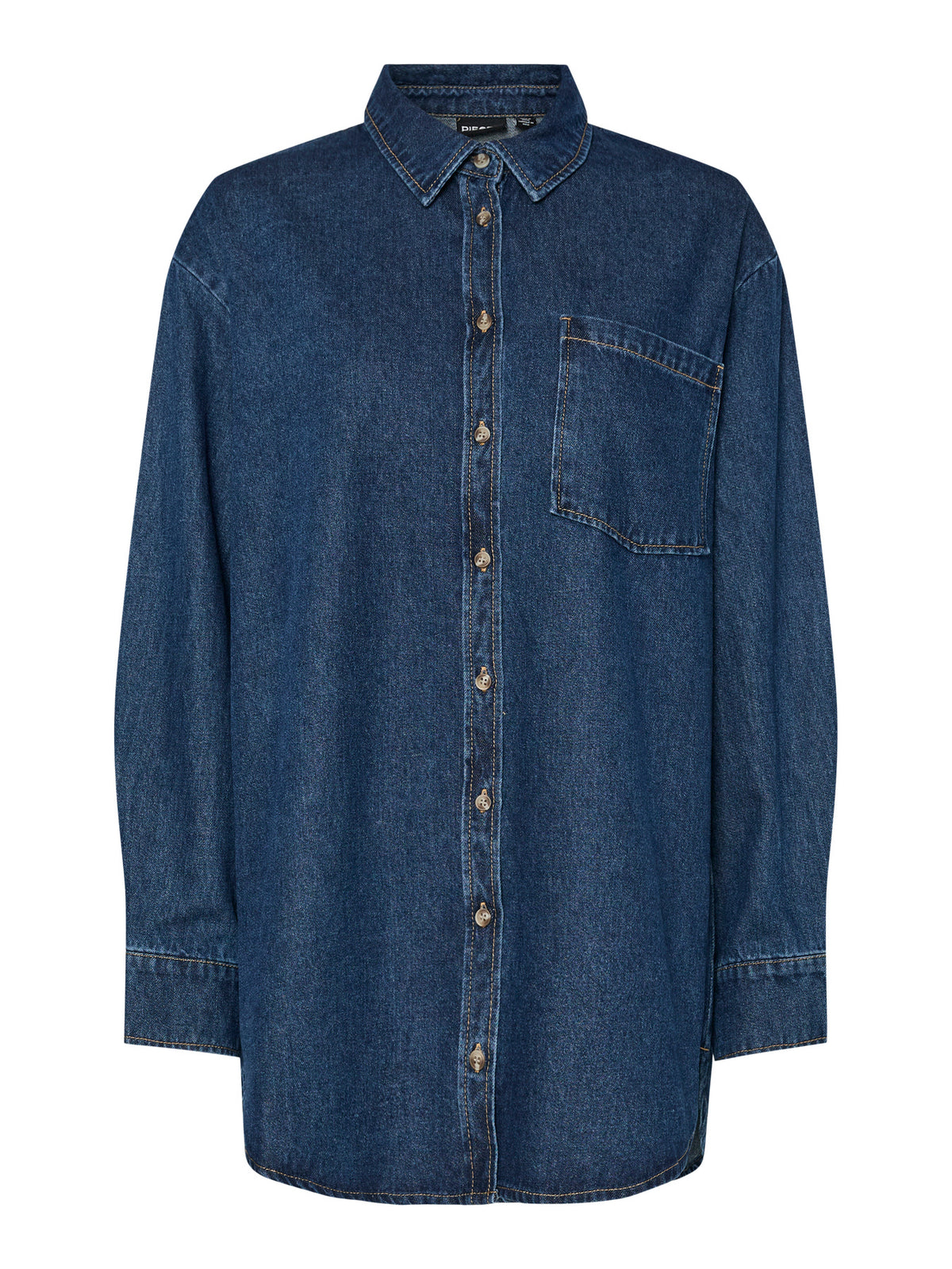 Blå - dark Blue Denim - Pieces - Denimskjorte - 17150991