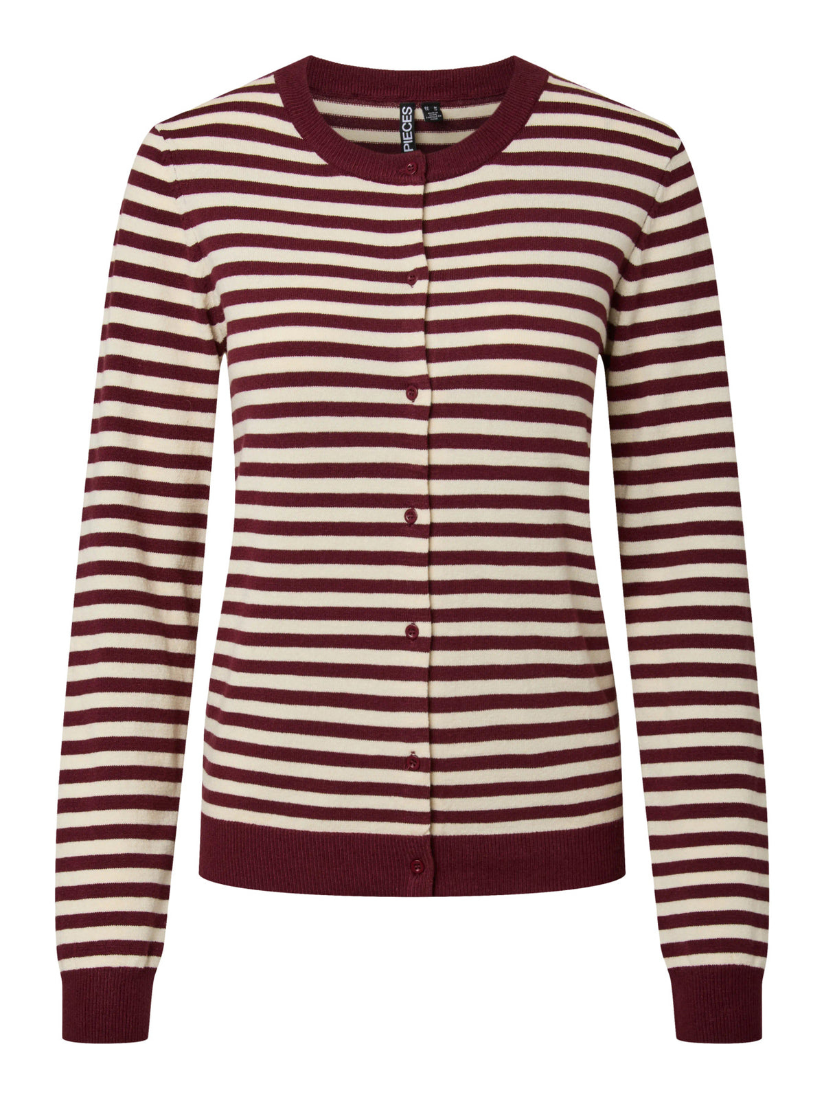 Rød Striktrøje fra PIECES - 17154558
