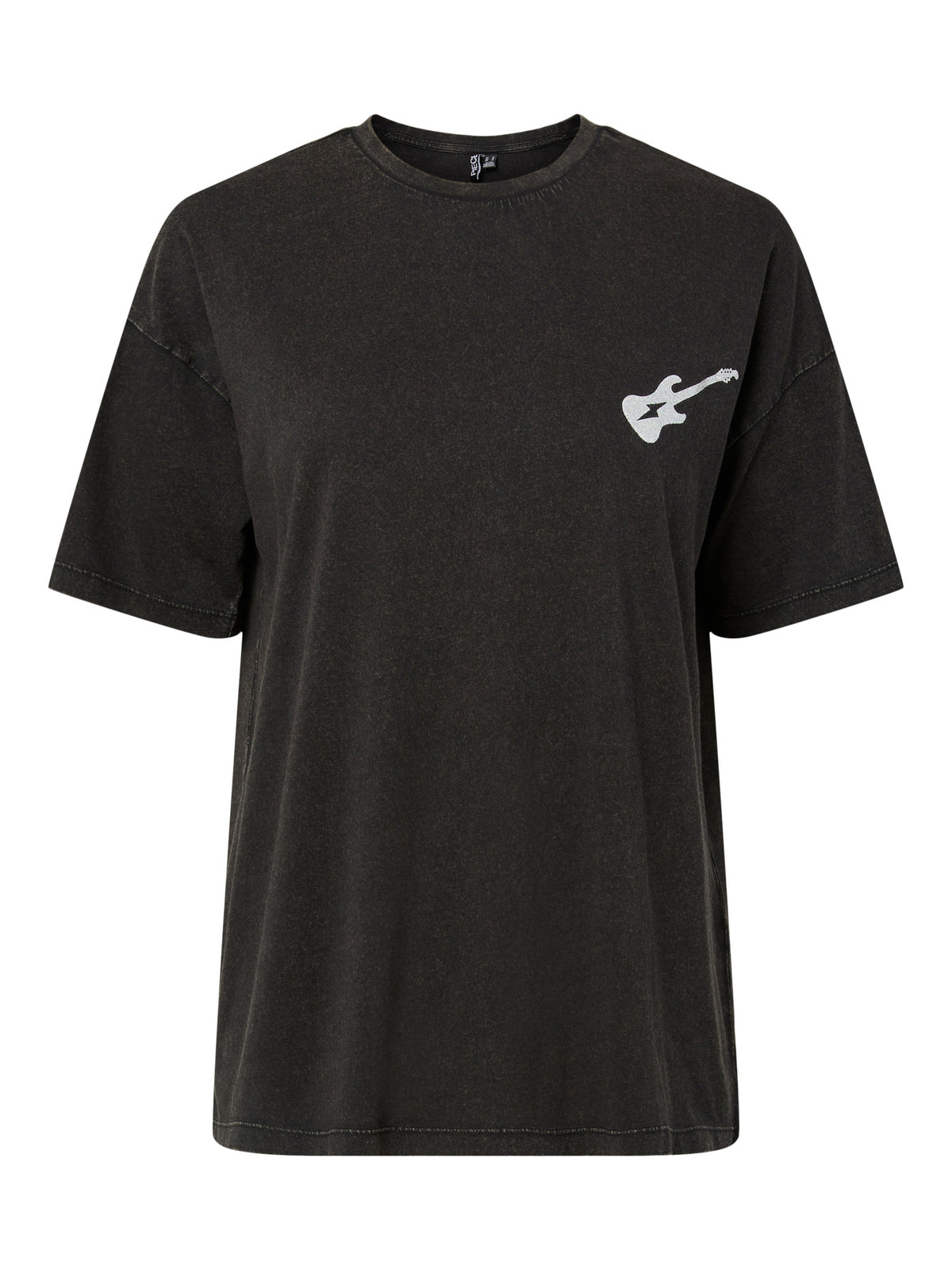 PIECES Black Rock & roll on back - Guitar on front - Silver Bluse - 17158111