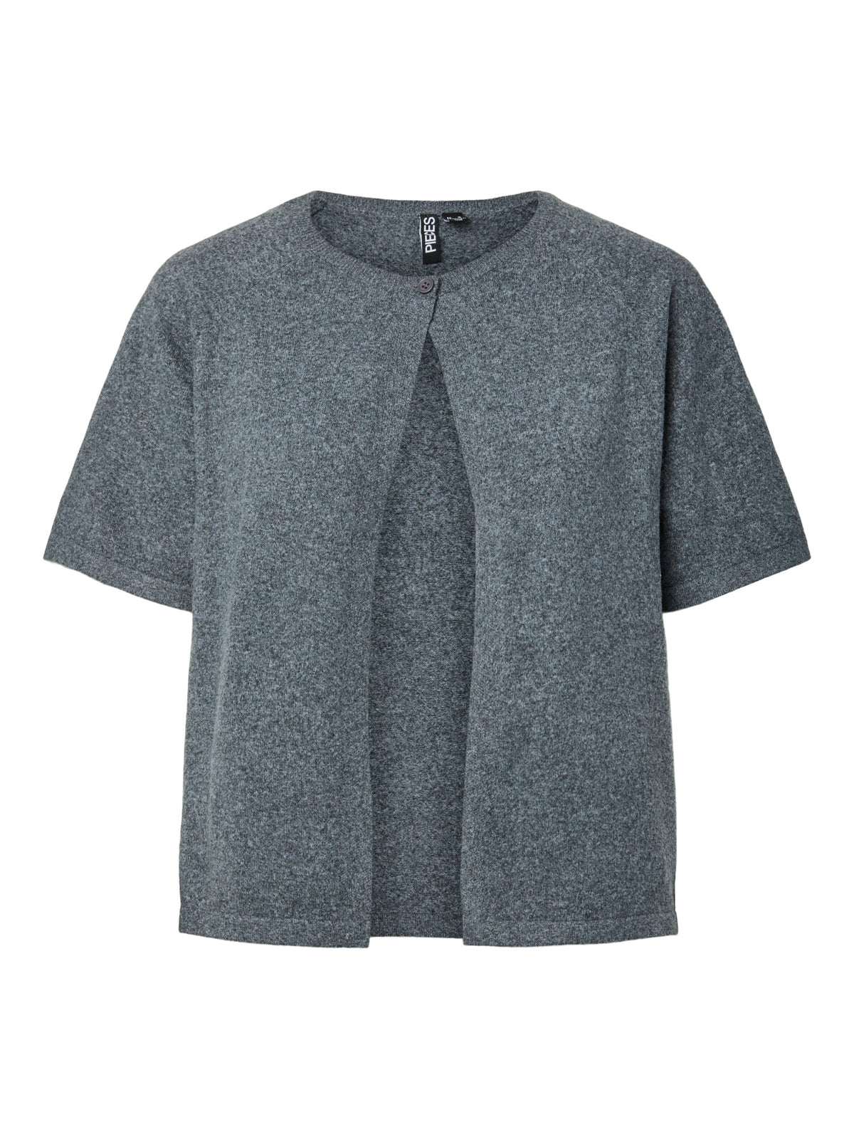 PIECES Dark Grey Melange Striktrøje - 17158717