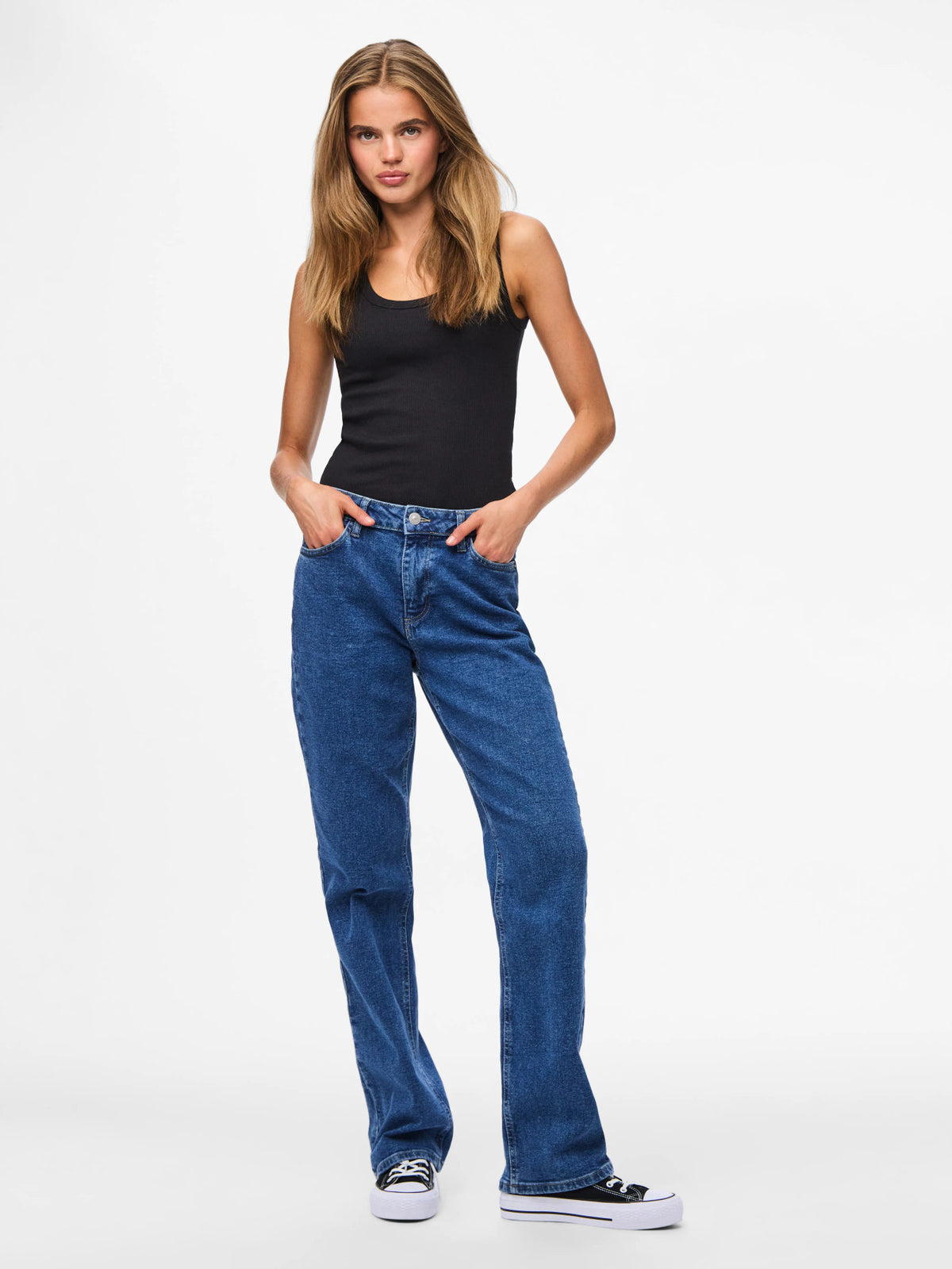 PIECES Medium Blue Denim Bukser - 17158774
