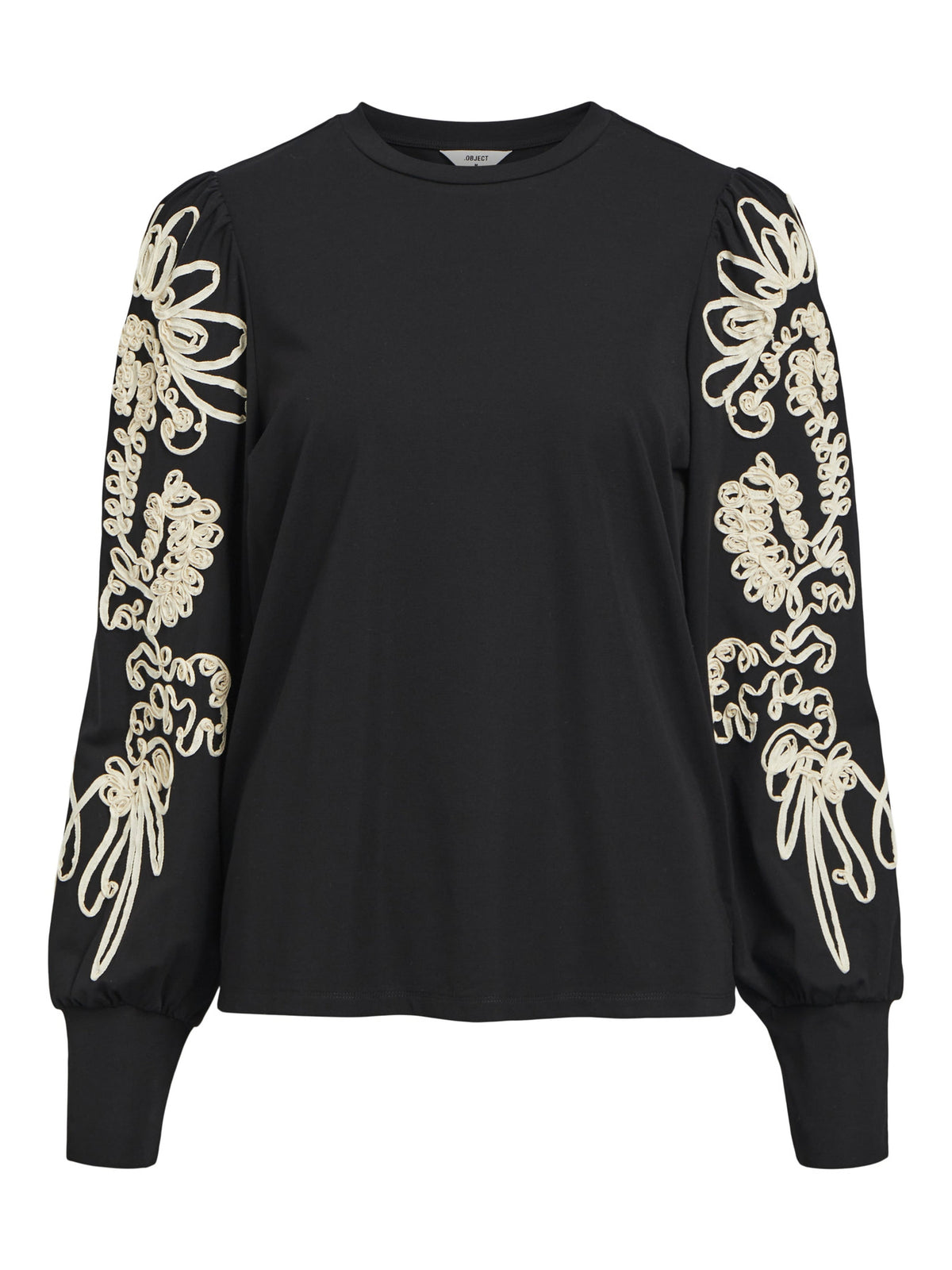 Black Sandshell tape strik bluse fra Object - 23045065