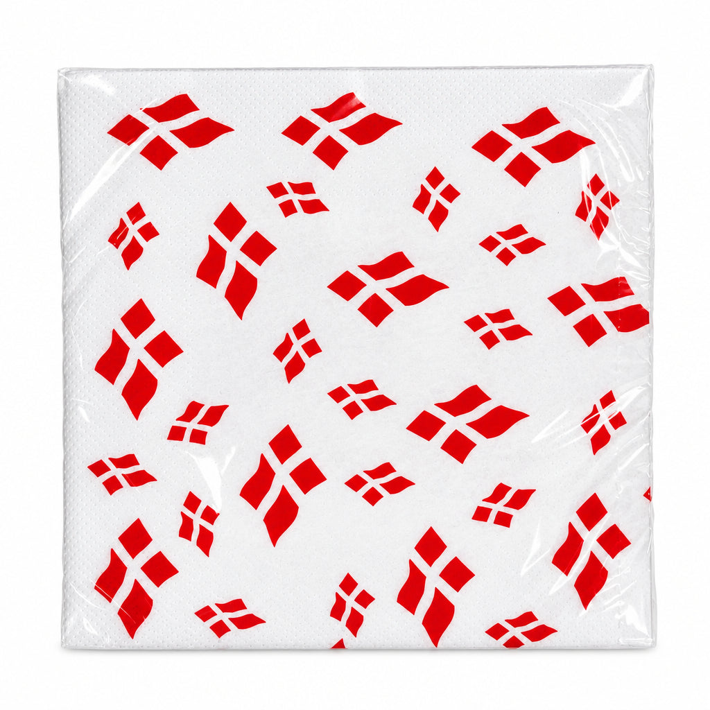 Napkins - with flag 20 pcs - Bækkelund