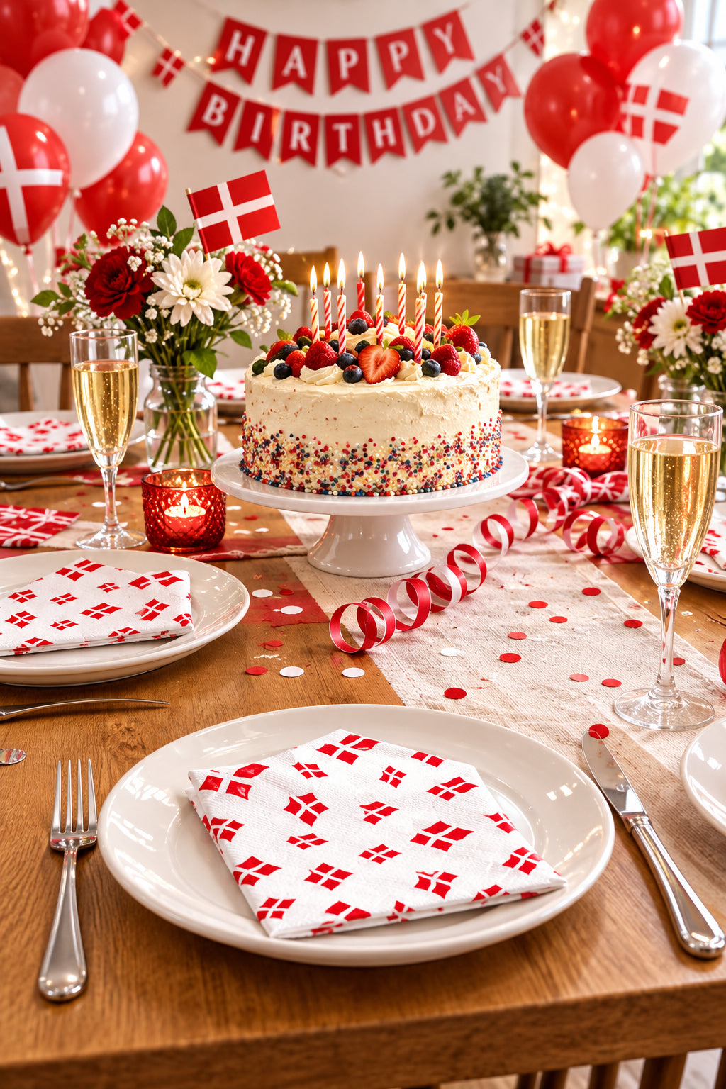 Napkins - with flag 20 pcs - Bækkelund
