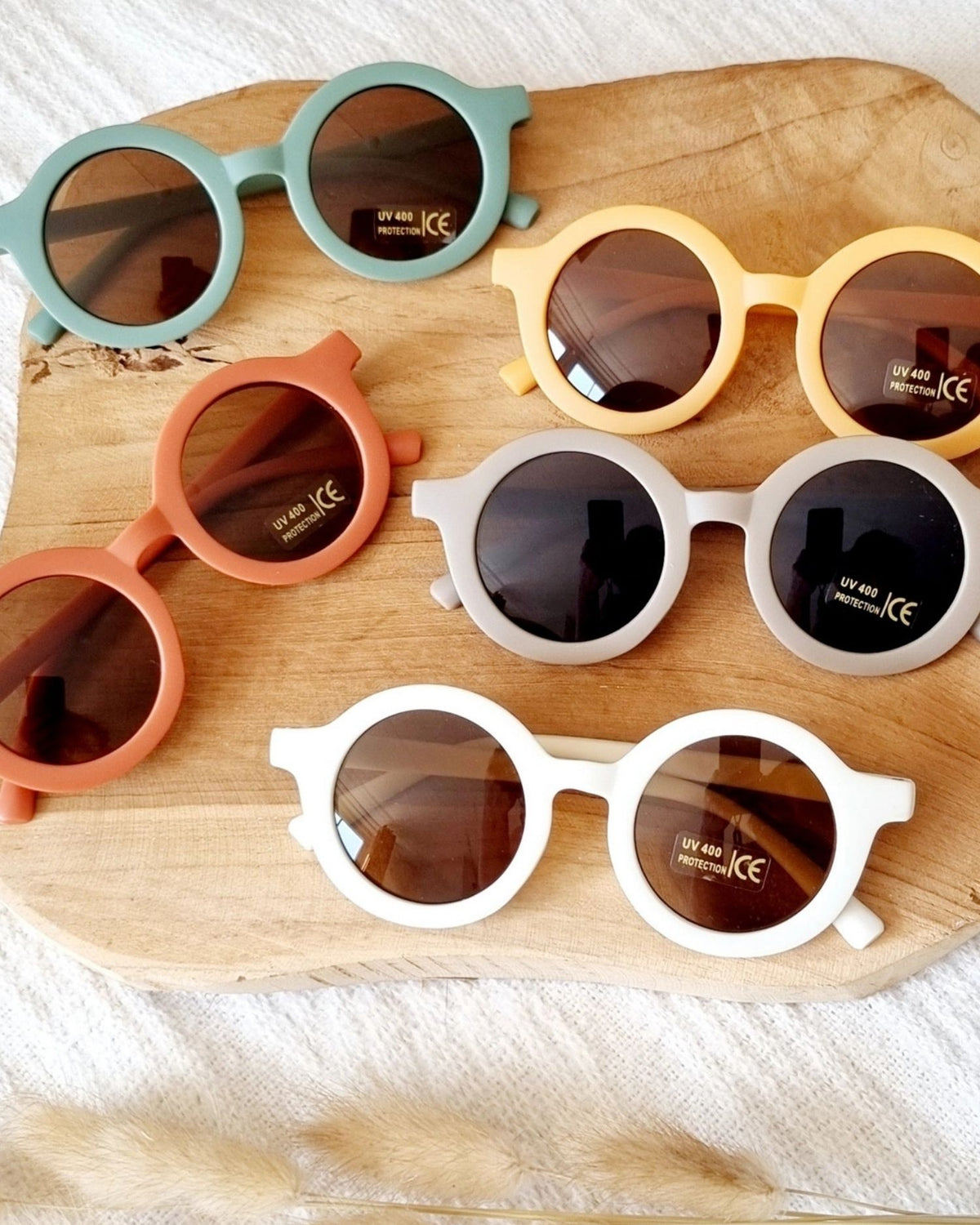 Sunglasses for children - UV400 Round - Beige