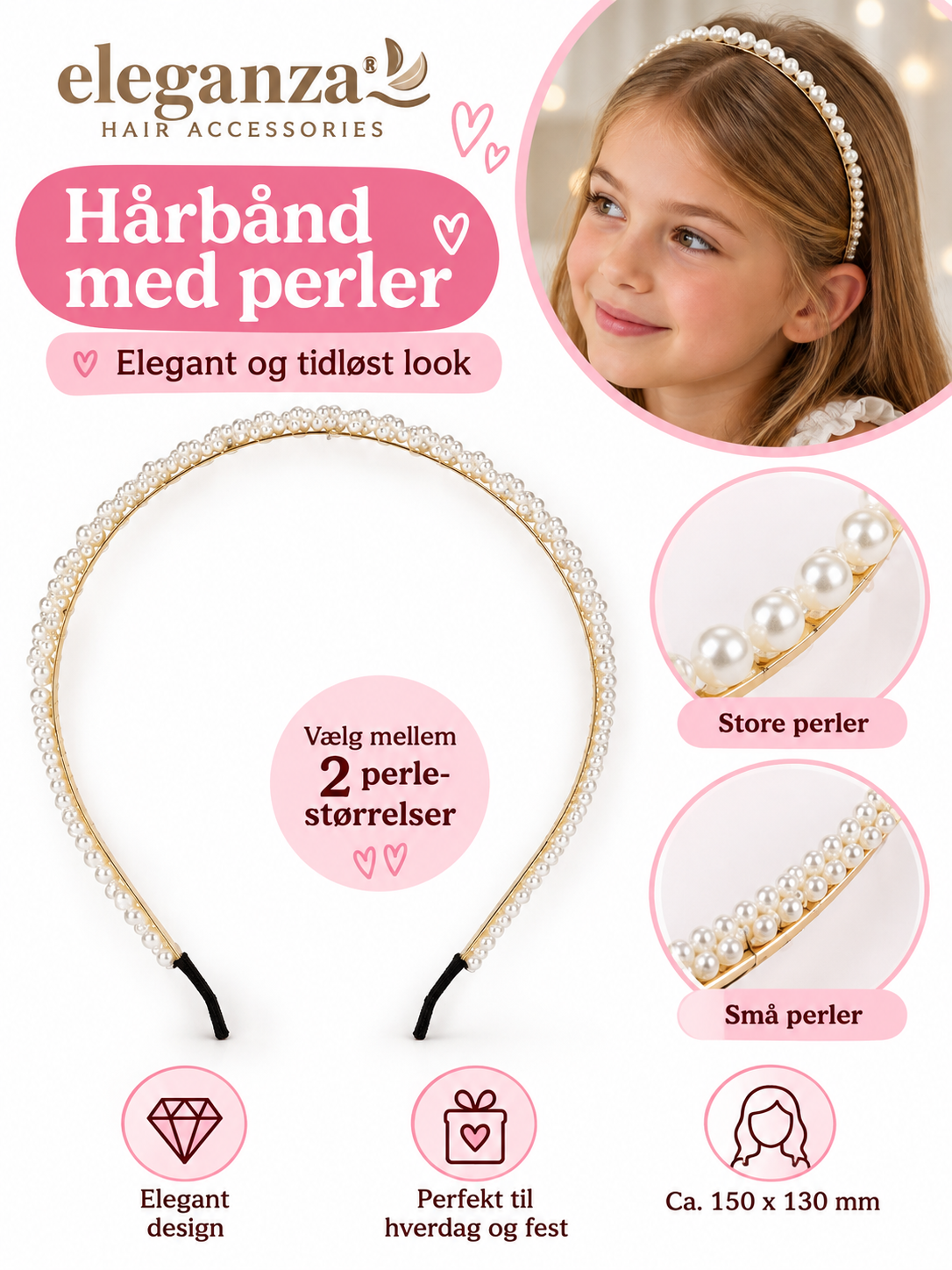 Metal hairband with beads