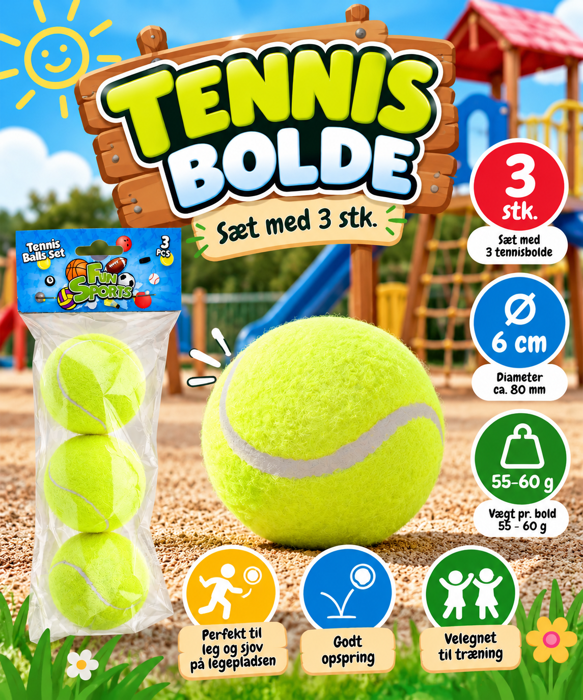 Tennis balls 3pcs
