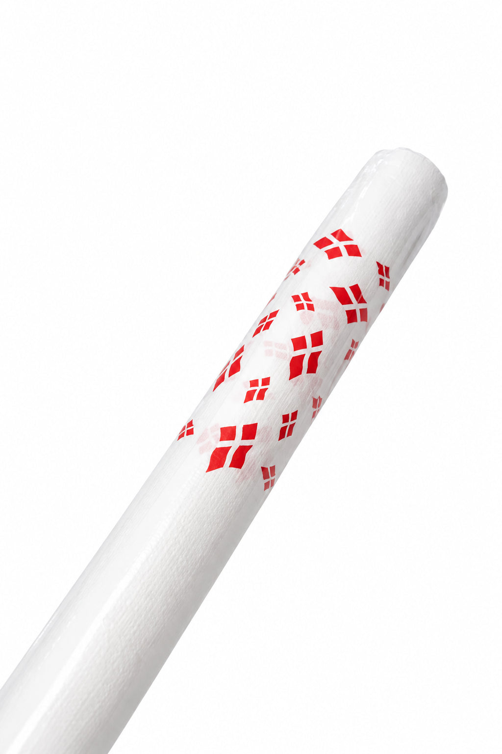 Papirsdug 1,20x8m - hvid med flag