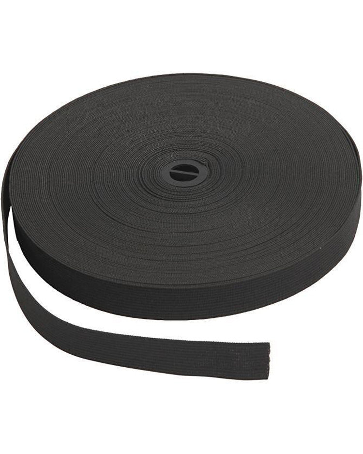 Elastikbånd Brede 20 mm - Sort - Pr. meter
