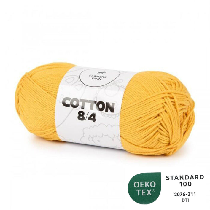 Bomuld garn Farmers Yarn fv. 62 Gul 8/4 50 g - OEKO TEX 100