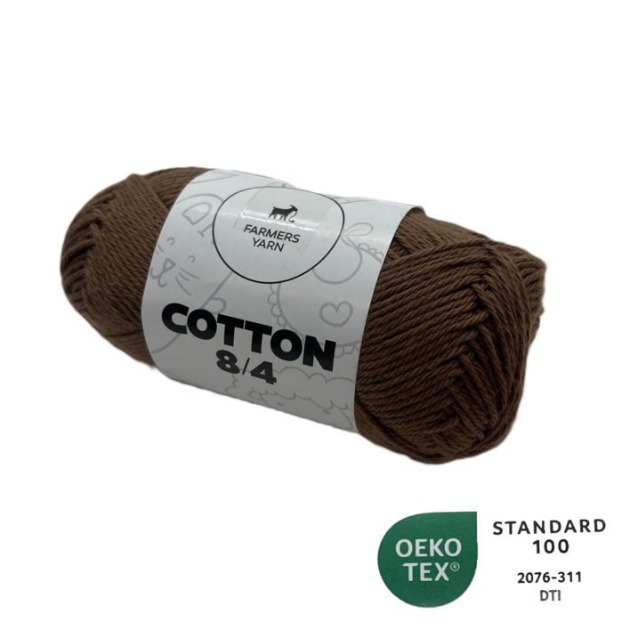Cotton yarn Farmers Yarn color 84 Nut brown 8/4 50 g - OEKO TEX 100