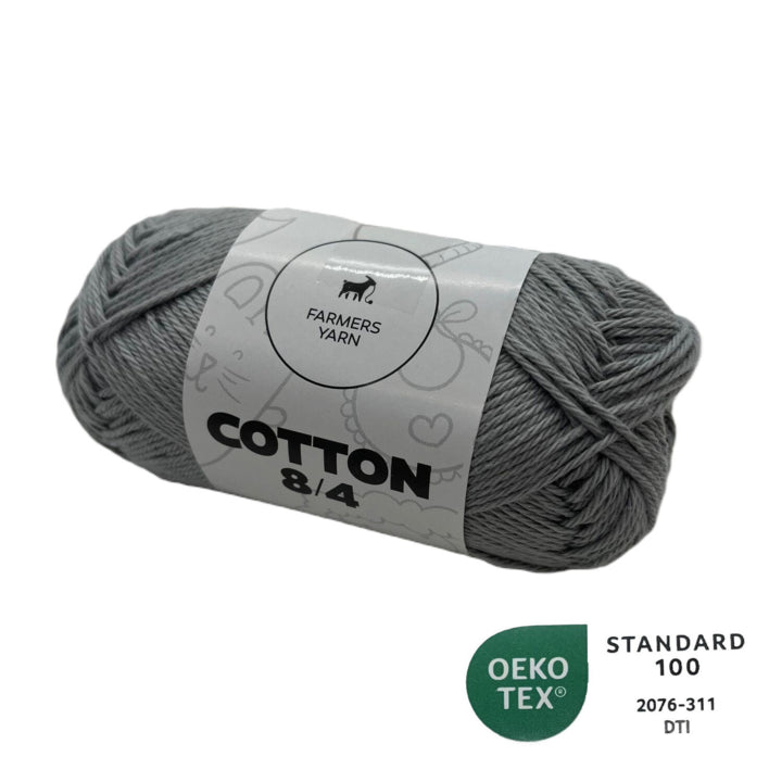 Cotton yarn Farmers Yarn color 86 gray 8/4 50 g - OEKO TEX 100