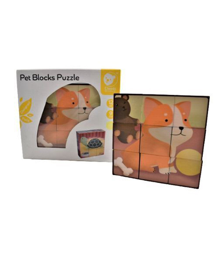 Block puzzle with animals