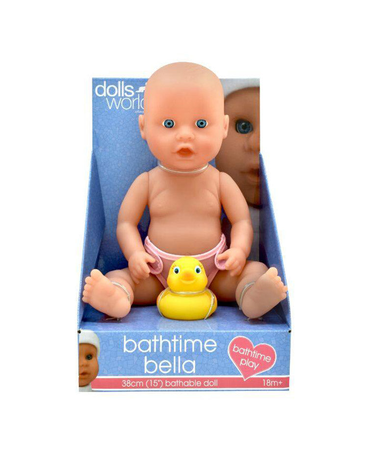 Badedukke Bella 38 cm. inkl. stofble og and
