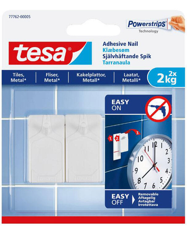 Adhesive hooks 2 pcs white - TESA